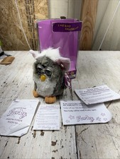 Vtg Furby Tiger Electronics 1998 Model 70-800 Spotted Gray/Pink Og w Tags Box