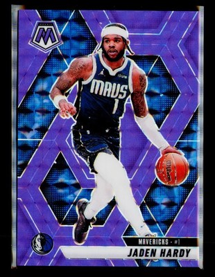 2024-25 Panini Mosaic #99 Jaden Hardy Purple Fluorescent Mosaic #/249