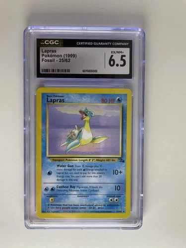 LAPRAS 25/62 VINTAGE FOSSIL REGULAR CGC 6.5