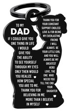 Keychain Gift for Dad from Daughter, Girl Dad Gifts Idea for Birthday, Father...