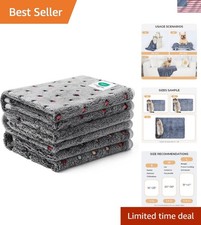 1 Pack 3 Blankets Super Soft Cute Dot Pattern Pet Blanket Flannel Throw for D...