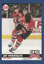 JAY PANDOLFO 2006-07 Verizon PROMO Devils Arena Giveaway Card Team Issue SGA*