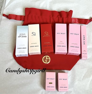 8PC Giorgio Armani MY WAY Nectar/MY WAY Ylang/Si Passione/Acqua Di Gioia EDP Lot