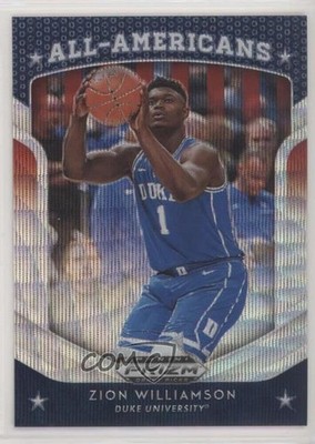 2019-20 Prizm Draft Picks All-Americans Blue Wave Zion Williamson Rookie RC 0ls