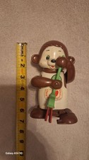 Wind-Up Sweeping Monkey 1980s Vintage 6-inch Toy Walks  Sweeps Sideways WORKS