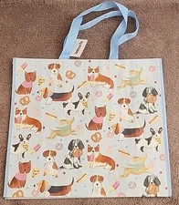 TJ MAXX Cute Dogs With Fancy Snacks - Large Reusable Shopping Tote Eco Bag