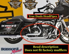 M8 17 to New H-D Touring Bassani True Dual Down Under Head Pipes Chrome Headers