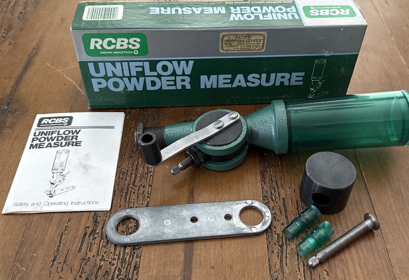RCBS Uniflow Powder Measure Reloading Powder Dispenser w/ Box Manual Mount 