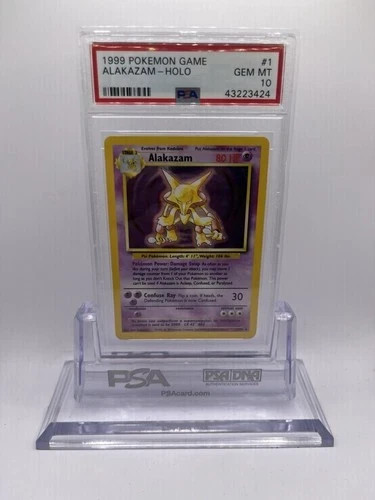 1999 Pokemon Base Set Unlimited Alakazam Holo Rare #1 - PSA 10 GEM MINT