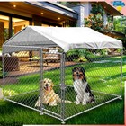 Heavy Duty Dog Kennel Playpen Pet Run House Outdoor Galvanized Steel w/ Cover