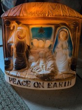 Vtg. Table Top Christmas Nativity Scene Blow Mold 1973 Dapol Plastics, Inc.