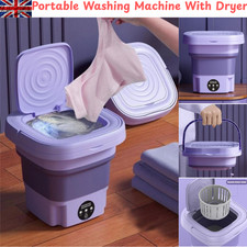 8L Portable Mini Washing Machine Foldable Spin Dryer Travel Purple
