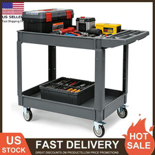 45.7''x25.6'' Service Cart Rolling Cart 2 Shelf 550LBS with 360 Swivel Wheels