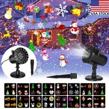 Christmas LED Projector Light Moving Outdoor Landscape Stage Xmas Lamp 16 Slides