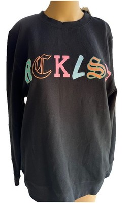 Young & Reckless Unisex Big R Script Crewneck Sweatshirt in Black Size Small!!