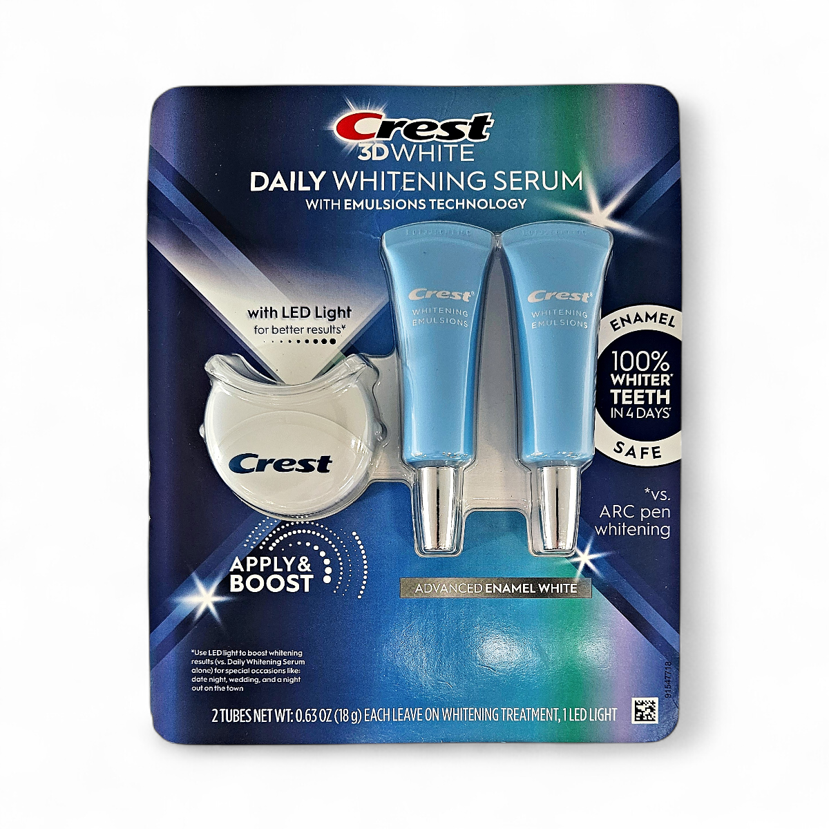 Crest 3DWhite Daily Whitening Serum, Advanced Enamel White + LED