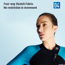 Women 3mm Neoprene Wetsuits Adult One Piece Full Body Long Sleeves Diving RXGK