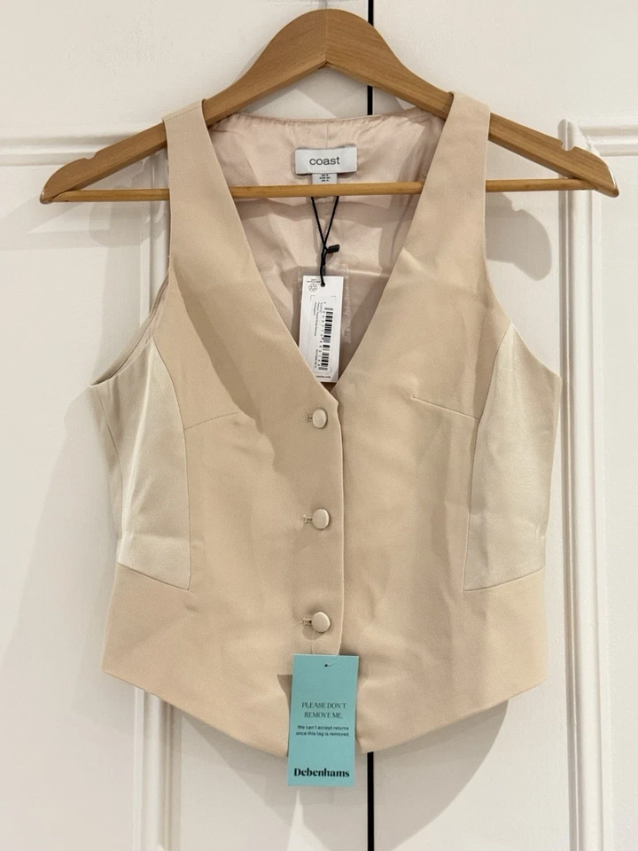 Traje de novia Coast Premium de 3 piezas en marfil champán talla 8 nuevo con etiquetas Foto 4 de 4