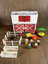 Vintage 1967 Fisher Price Play Family Farm 915 W Figures Accs Farmer Tractor