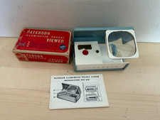 Vintage Paterson Illuminated Pocket Viewer In Case For 2" x 2" Slides