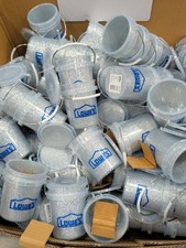 LOT OF 5 Lowes Silver Glitter Mini Bucket with Lid 0.4-quart NEW SHIPS NOW