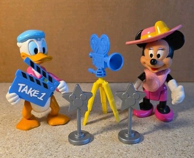 Vintage Disney ARCO Lot Of 2 Figures with Accessories Minnie Donald PVC 