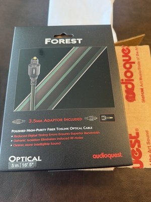 AudioQuest Forest Optical Cable 5m 16.4 ft Gold Plated Fiber New!! $149 MSRP! 
