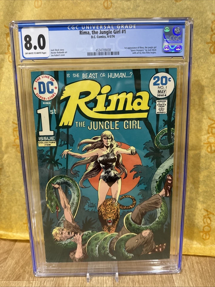RIMA THE JUNGLE GIRL #1 KUBERT Redondo ALEX NINO Superb GGA 1974 DC CGC 8.0 - Image 2 of 3