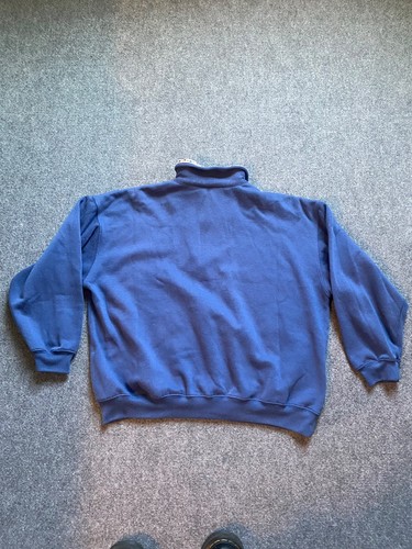 Vintage Sweater Womens Floral Cottagecore Petite PL USA 90s Blue Quarter Zip Y2K - Picture 7 of 8