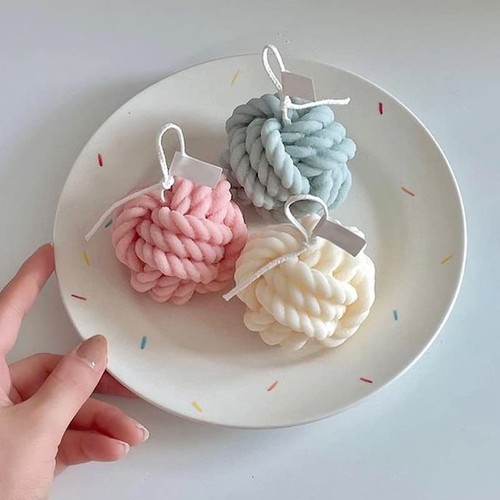 2-Pack Silicone Candle Molds, 3D Coarse Wool Ball Mold and Fine Wool Ball - Imagen 7 de 7