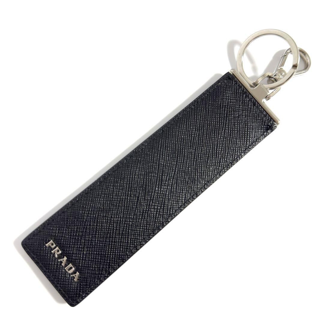 and  Prada Men s Key Holder Key Ring Bag Charm Black from japan thumbnail 2