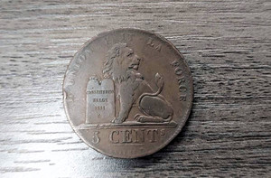 BELGIUM 1842   5 CANTIMES LEOPOLDI  NICE  SHAPE.  COMBINE SHIPPING.  NO RESERVE!