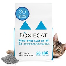 Boxie Unscented 30 Day Odor Control Clumping Clay Cat  Kitty Litter 28 lb, 9...