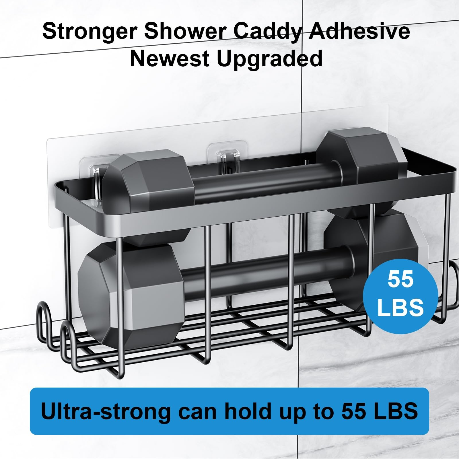 20 Pack Shower Caddy Adhesive Replacement, Waterproof Shower Shelf Adhesive S...