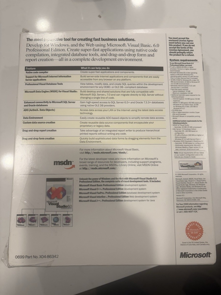 Microsoft Visual Basic Professional Edition 97 (Retail) (1 User/s