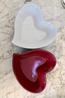 Chantal Heart-Shaped Ceramic Baking Dishes Set of 2, Red/White, 2 Cup 93-HTW13 — photo 1
