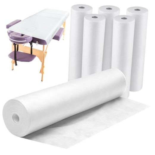  6 Roll Disposable Non Woven Bed Sheets 24 x 71 Inch Massage Table Paper 