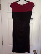 Chaps Sleeveless Colorblock Dress With Side Smocking