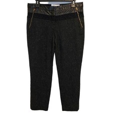 ALC Lambskin Trim Wool Blend Slim Cropped Pants Size 8