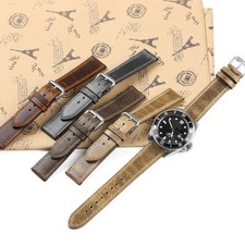 Premium Oil Waxed Genuine Leather Watch Band Strap 18/19/20/21/22mm Universal