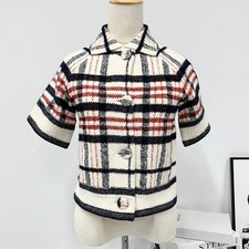Christian Dior Plaid Logo Cropped Short-Sleeve Jacket Blouson Women I 38 White