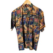TORI RICHARD Hawaiian Lawn Marquises Shirt Cotton Made In USA Mens Size Small