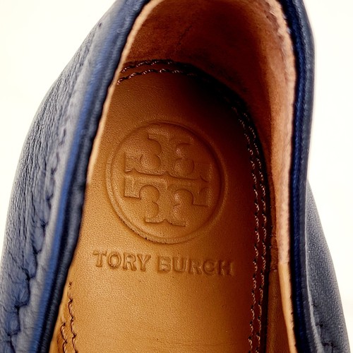 Tory Burch Black Jewel Crystal Logo Liana Ballet Flats Size 8.5 M *No Box - Picture 4 of 11