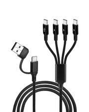 GELRHONR Multi USB C Charging Cable 4FT, 4 in 2 C Splitter 4 2 Black