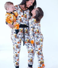 Birdie Bean Spooky Boo Halloween Women's Lounge Set - Grey/Orange, Small, NWT