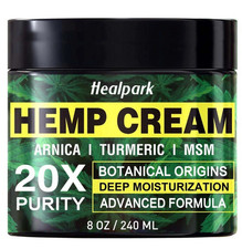 Hemp Cream 8 fl oz - Arnica,MSM, Turmeric, Emu Oil, for Relief  Recovery