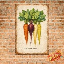 Vintage Carrot Kitchen Painting Wall Art Metal Tin Sign Farmhouse Decor