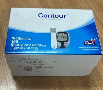 Contour Blue Blood Glucose Test Strips 100 EXP Nov 2026 Free Shipping