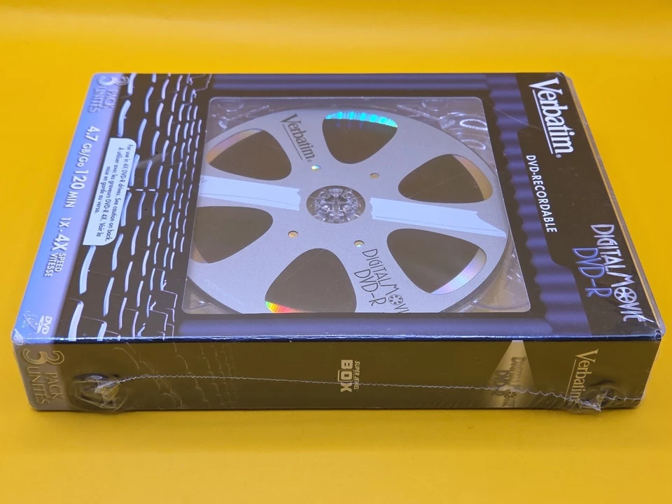 New Verbatim Digital Movie DVD-R (DVD-Recordable), 4.7 GB 120 Minutes (3 Pack) - Image 3 of 3