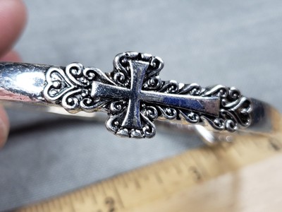 Vintage Bracelet Cross Matthew 7:7-8 Christian Religious A95